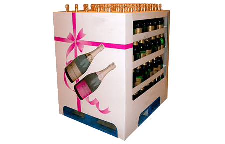 Case of wine for POS display in cardboard